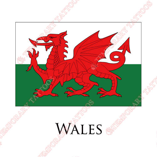 Wales flag Customize Temporary Tattoos Stickers NO.2019
